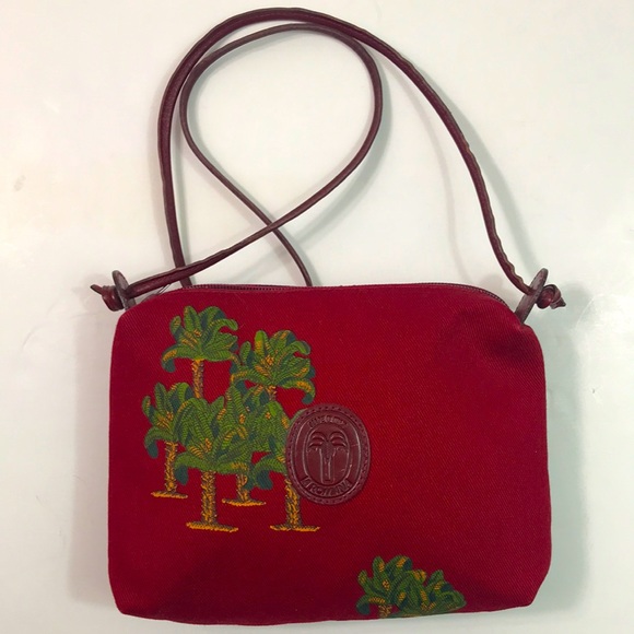 Vintage Italian bag in fabric w leather trim, VGVC - Picture 1 of 6